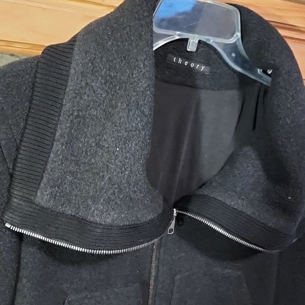 Today⚡️THEORY CASHMERE WOOL MIX JACKET SZ L - Picture 9 of 16